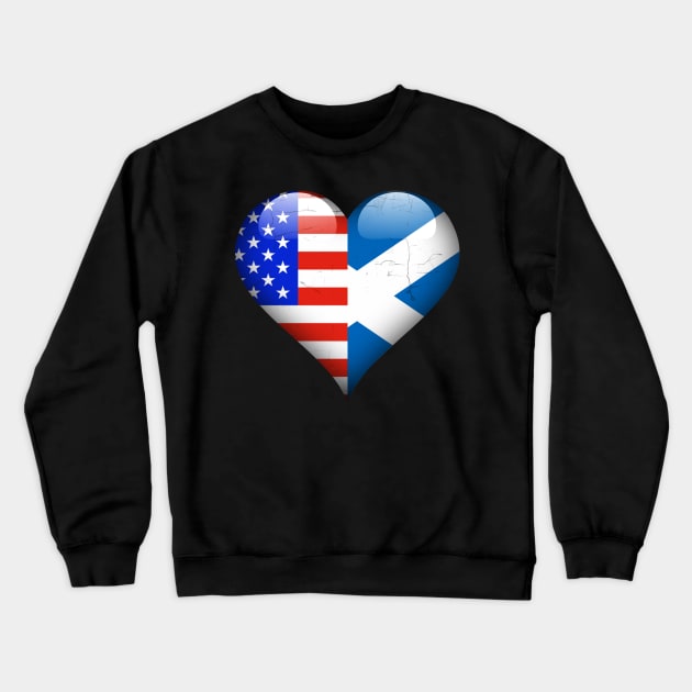 Half American Half Scottish - Gift for Scottish From Scotland Crewneck Sweatshirt by Country Flags